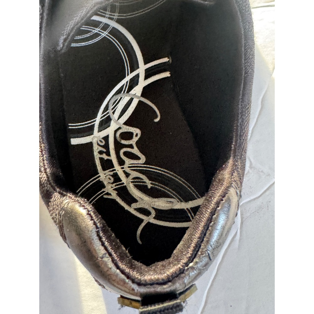 Coach Sneakers Women's 6.5 Black Silver Henrietta Signature Jacquard‎ Low Top - Picture 10 of 11